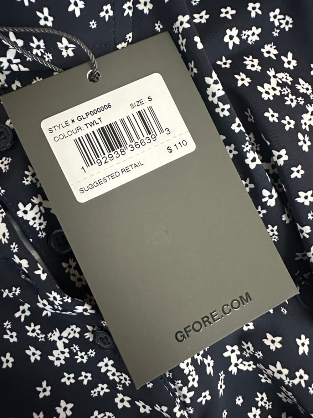 G/FORE Navy Floral Sleeveless Button-Front Top - Picture 7 of 7